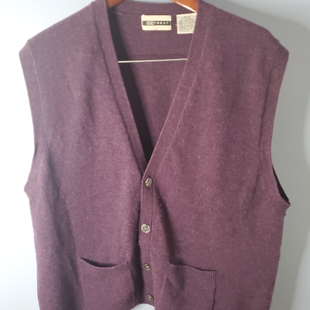 100% Lamb Wool Vest Purple Size  XL Retreat